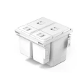 FUTURA- frame 60+ waste bin (24L+24L+8L+8L) PKK-1660 L-500 P1 Shiny white painted