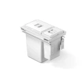 FUTURA- frame 40+ waste bin (24L+8L) PKK-1640 L-500 P1 Shiny white painted